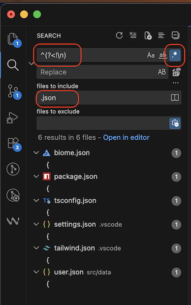 VSCode searchbar